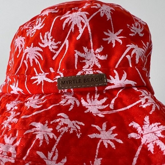 Orange Palm Tree Printed Bucket Hat - Picture 3 of 4